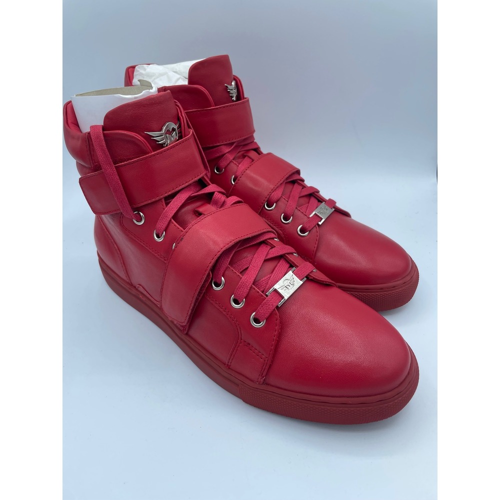 Ferrari Massari High Hustler Red Leather High Top Sneakers Mens Size‎ 8.5 NEW